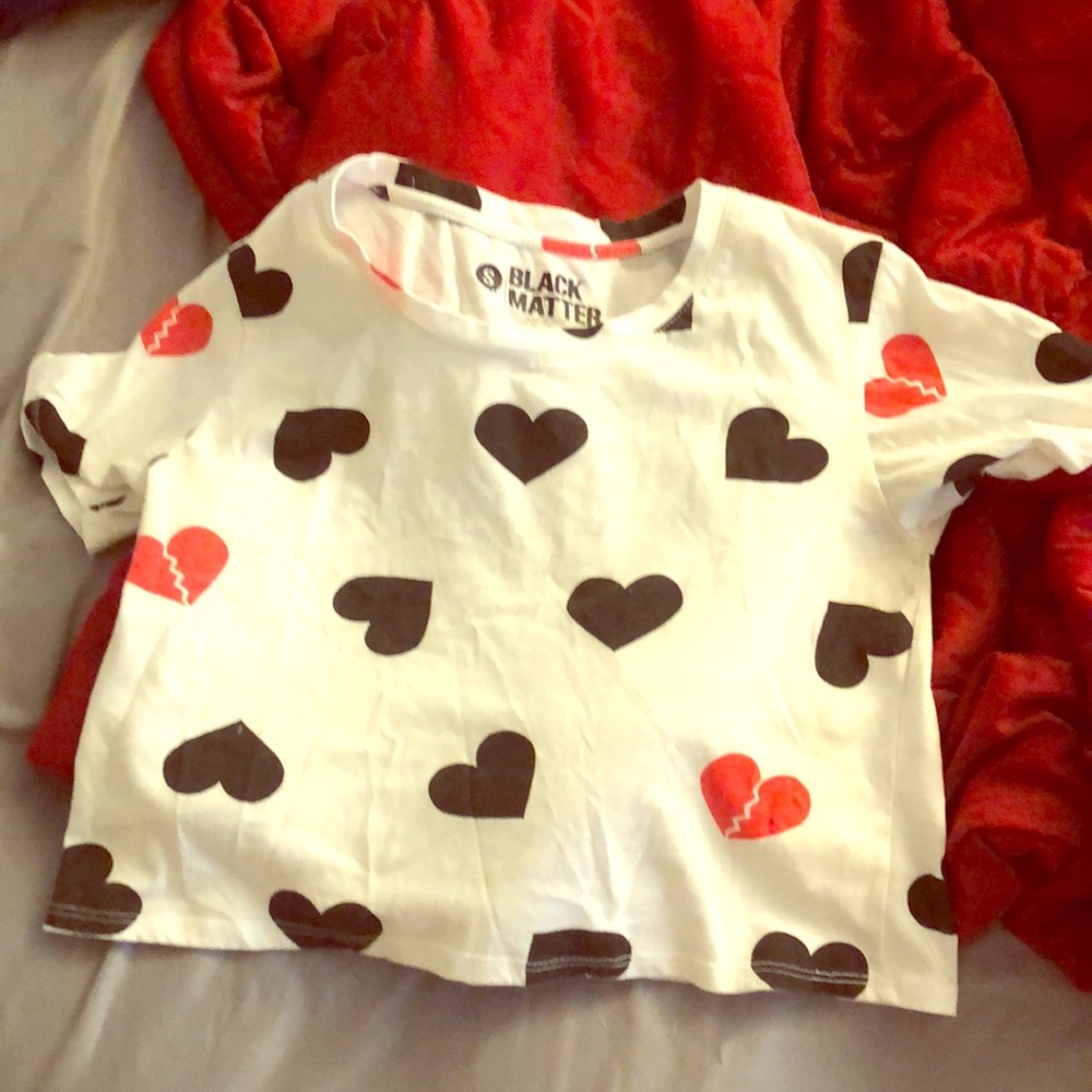 Black Matter Small Heart Crop Top